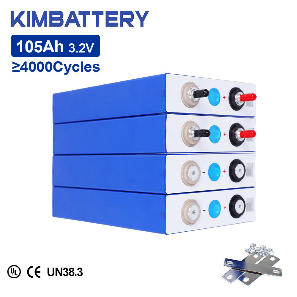 3.2V 105Ah LiFePO4 Battery Cell Grade A Prismatic for Solar Energy Storage RV EV UPS