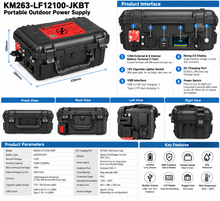 KIMBATTERY 12.8V 100Ah Portable LiFePO4 Battery