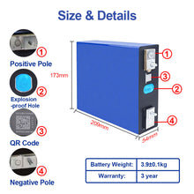 LiFePO4 202Ah 3.2V Prismatic Battery Cell for Solar Energy Storage and RV Systems