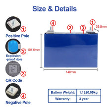 REPT 3.2V 50Ah LiFePO4 Prismatic Battery Cell for Solar Lighting and Small Backup Power Systems