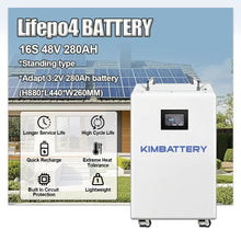 Kimbattery 48V 280Ah Wall-Mount LiFePO4 Battery System 16S for Commercial Solar Energy Storage