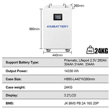 Kimbattery DIY 16S 48V 280Ah LiFePO4 Battery Kit with Grade A Cells and BMS for Home ESS