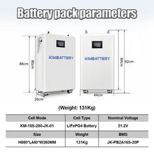 Kimbattery 48V 280Ah Wall-Mount LiFePO4 Battery System 16S for Commercial Solar Energy Storage
