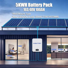 Kimbattery 48V 100Ah LiFePO4 Battery Pack 16S with BMS for Home Solar ESS and Off-Grid Power