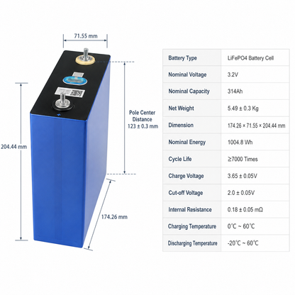 EU-LAGER CATL 3.2V 314Ah Grade A LiFePO4 Batteriezelle für Solarenergiespeicherung & DIY Batteriepack