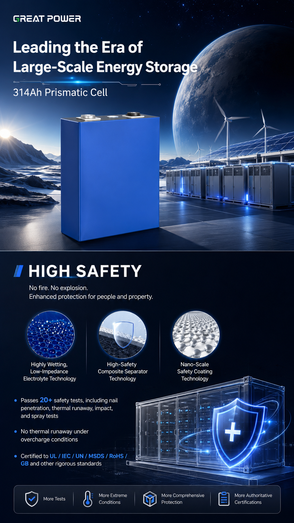 3.2V 314Ah LiFePO4 Battery Cell