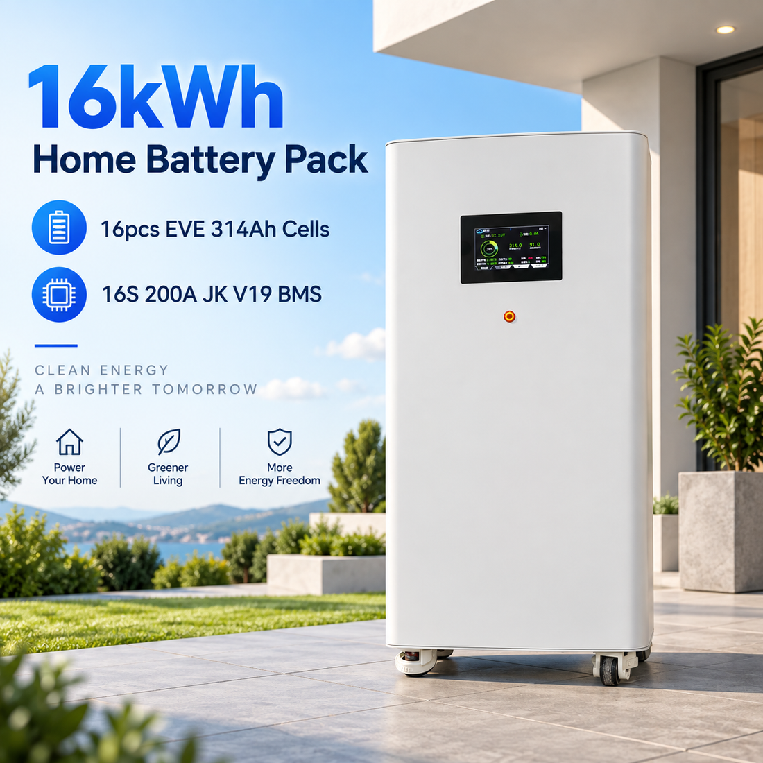 51.2V 16KWH  LiFePO4 Battery Pack