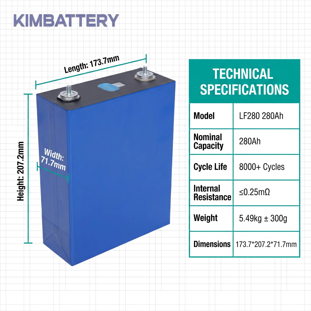 EU LAGER EVE LF280K 3.2V 280Ah LiFePO4 Prismatische Batteriezelle für Solarenergiespeicherung
