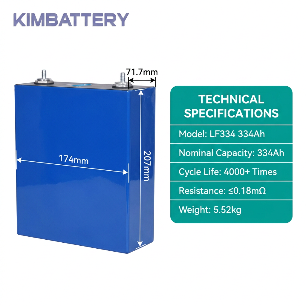 EU-LAGER EVE LF334 3.2V 334Ah LiFePO4 prismatische Batteriezelle M6 für Energiespeicherung & DIY-Packs