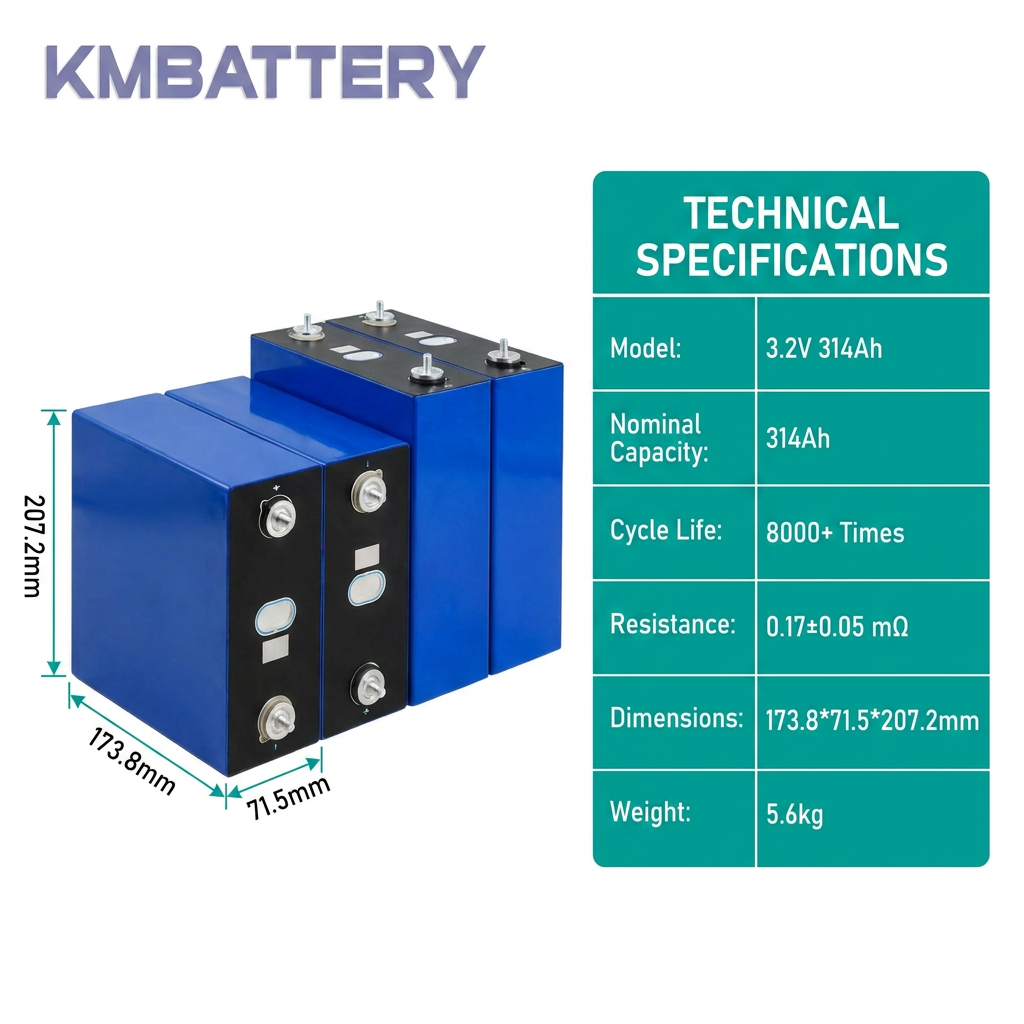 EU LAGER EVE MB31 3.2V 314Ah LiFePO4 Prismatische Batteriezelle 8000 Zyklen für Solar ESS RV EV