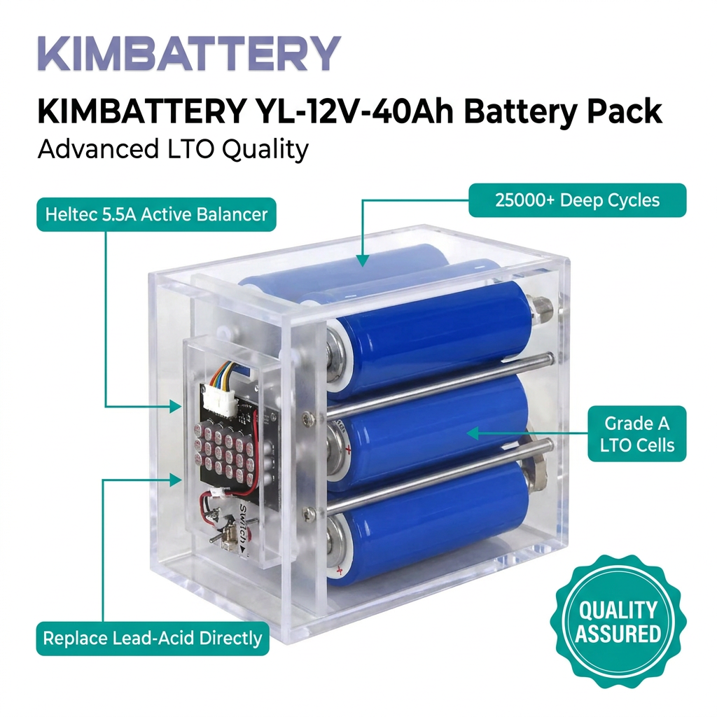 EU LAGER YL 12V 40Ah LTO Akku Pack 13.8V 552Wh 6C Schnellladung für Wohnmobil USV Marine Notstromversorgung