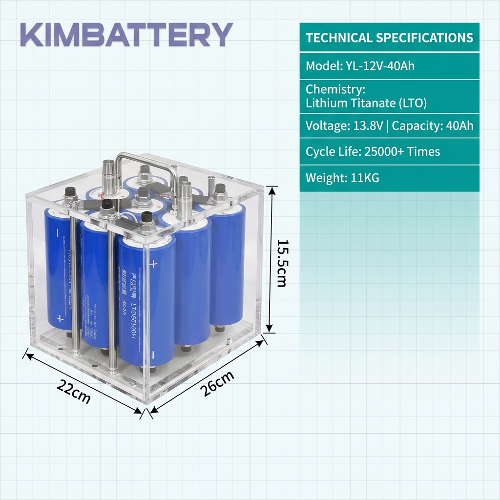 EU LAGER YL 12V 40Ah LTO Akku Pack 13.8V 552Wh 6C Schnellladung für Wohnmobil USV Marine Notstromversorgung