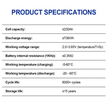 CALB 3.2V 230Ah LiFePO4 Prismatic Battery Cell Grade A for RV, Solar & DIY Battery Pack